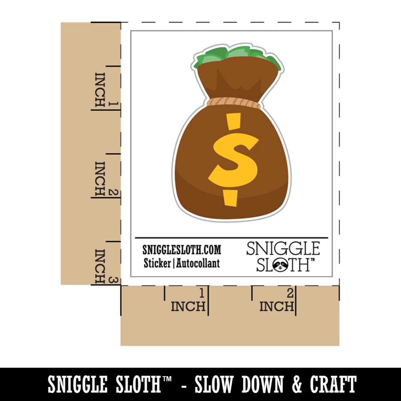 Bag of Money Waterproof Vinyl Phone Tablet Laptop Water Bottle Sticker Set - 5 Pack